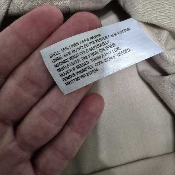 a new day Linen Blend Tan V-Neck Vest, NWOT - Picture 5 of 7